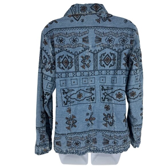 Chico's Vintage Beaded Floral Embroidery and Beaded Jacket Women Size 1 US M - Picture 4 of 11